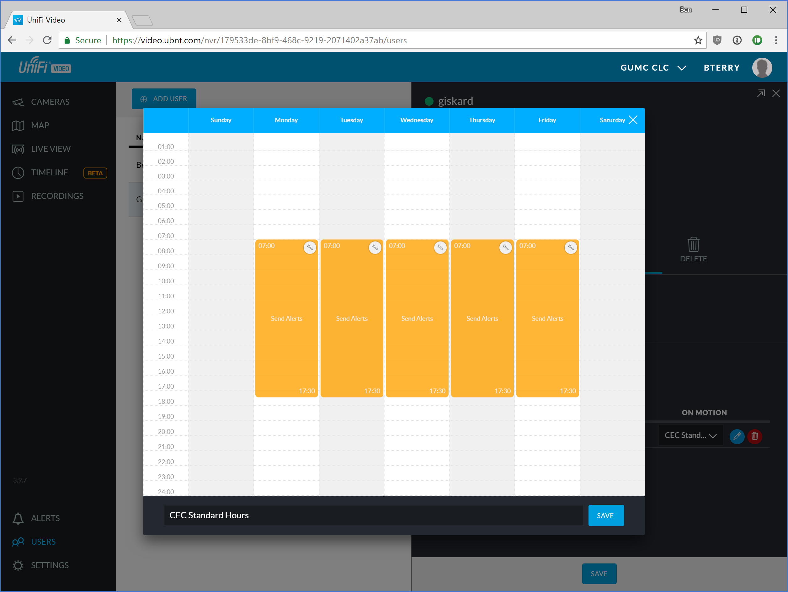 Editing a motion schedule